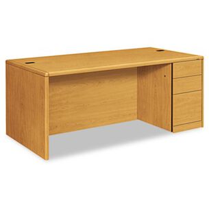 OFFICE FURNITURE AND LIGHTING | HON H10787R.CC 10700 Series 72 in. x 36 in. x 29.5 in. Single Full-Height Right Pedestal Desk - Harvest