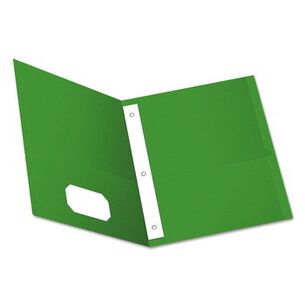 FILING AND FOLDERS | Oxford 57703 11 in. x 8.5 in. 0.5 in. Capacity Twin-Pocket Folders with 3 Fasteners - Green (25/Box)
