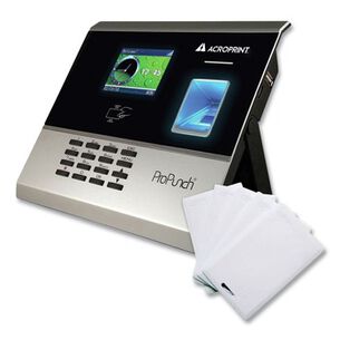 RECORDKEEPING AND FORMS | Acroprint 01-0289-200 50 Employees Propunch Biometric and Proximity Bundle - Black