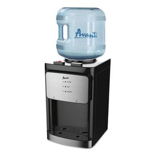 BREAKROOM SUPPLIES | Avanti WDT40Q3S-IS 3 to 5 Gallon 12 in. x 13 in. x 20 in. Counter Top Thermoelectric Hot and Cold Water Dispenser - Black