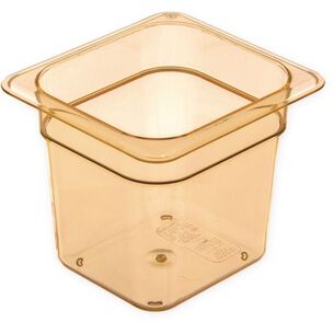 FOOD TRAYS CONTAINERS LIDS | Carlisle 3088513 StorPlus 6.38 in. x 6.75 in. x 6 in. 2.5-Quart High Heat Plastic Food Pan - Amber