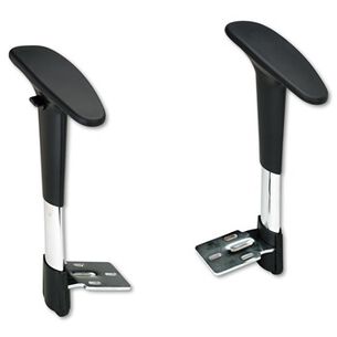 OFFICE CHAIRS | Safco 3495BL Adjustable T-Pad Arms for Metro Series Extended-Height Chairs - Black/Chrome (1 Pair)