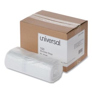 PAPER SHREDDERS AND ACCESSORIES | Universal UNV35946 40 - 45 Gallon High-Density Shredder Bags - Clear (100/Box)