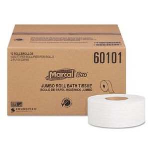 TOILET PAPER | Marcal PRO 60101 2 Ply 3.3 in. x 1000 ft. Septic Safe 100% Recycled Bathroom Tissues - White (12/Carton)
