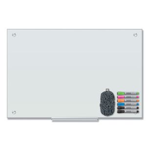 WHITE BOARDS | U Brands 3970U00-01 35 in. x 23 in. Magnetic Glass Dry Erase Board Value Pack - Frosted White