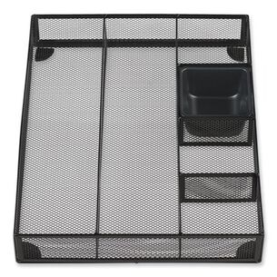 DESK ACCESSORIES AND OFFICE ORGANIZERS | Universal UNV20021 15 in. x 11.88 in. x 2.5 in. 6 Compartments Metal Mesh Drawer Organizer - Black