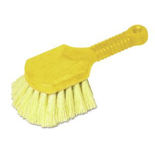 CLEANING BRUSHES | Rubbermaid Commercial FG9B2900YEL 8 in. Brush 8 in. Gray Plastic Handle Long Handle Scrub - Yellow Synthetic Bristles (6/Carton)
