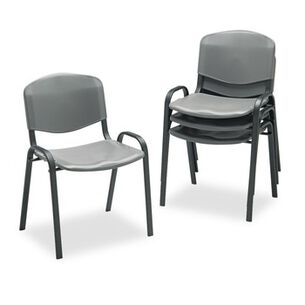 OFFICE CHAIRS | Safco 4185CH 250 lbs. Capacity Stacking Chairs - Charcoal/Black (4/Carton)