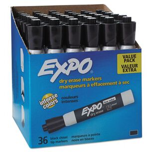 PENS PENCILS AND MARKERS | EXPO 1920940 Broad Chisel Tip Low-Odor Dry-Erase Marker Value Pack - Black (36/Box)