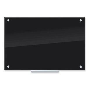 WHITE BOARDS | U Brands 170U00-01 35 x 23 Glass Dry Erase Board - Black Surface