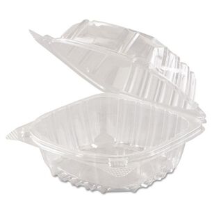 KITCHEN | Dart C57PST1 5.8 in. x 6 in. x 3 in. ClearSeal Hinged-Lid Plastic Containers - Clear (500/Carton)