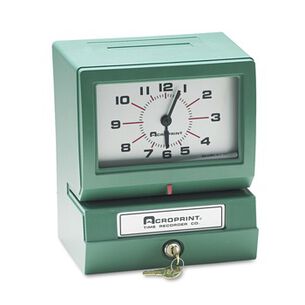 CLOCKS | Acroprint 01-2070-411 Model 150 Month/Date/1 - 12 Hours/Minutes Automatic Operation Heavy-Duty Time Recorder - Green