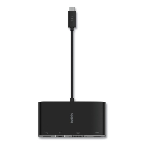 Electronic Adapters & Chargers | Belkin AVC005BK-BL 4.33 in. USB-C HDMI/Ethernet/USB-A/USB-C/VGA Multimedia Adapter - Black image number 0