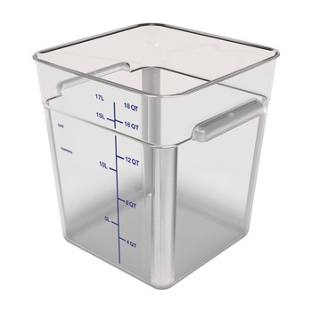 Carlisle 1195507 Squares 18-Quart Polycarbonate Food Storage Container - Clear