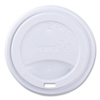 CUPS AND LIDS | Karat C-KDL516W-PP Plastic Sipper Hot Cup Lids Fits 10 oz. to 24 oz. Hot Cups - White (1000/Carton)