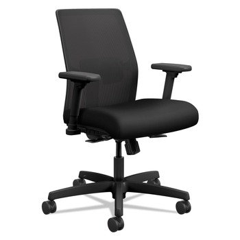 HON HITLMKDY1AHIMCU10BLSBT Ignition 2.0 16.75 in. to 21.25 in. Seat Height Supports Up to 300 lb 4-Way Stretch Low-Back Mesh Task Chair - Black