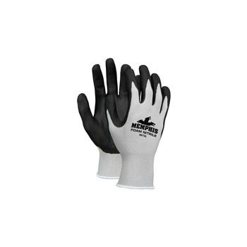 MCR Safety 9673S Economy Foam Nitrile Gloves - Small Gray/Black (1-Dozen)