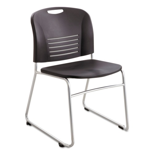 Office Chairs | Safco 4292BL VY Series Supports Up to 350 lbs. 18.75 in. Seat Height Stack Chairs - Black/Silver Base (2/Carton) image number 0