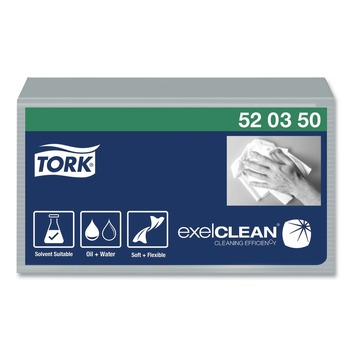 Tork 520350 1-Ply 12.6 in. x 15.16 in. Industrial Cleaning Cloths - Gray (55/Carton)