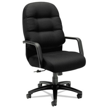 HON H2091.H.CU10.T 17 in. - 21 in. Seat Height Pillow-Soft 2090 Series Executive High-Back Swivel/Tilt Chair Supports Up to 300 lbs. - Black