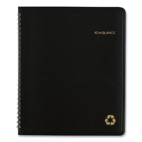 Notebooks & Pads | AT-A-GLANCE 70120G05 8.75 in. x 7 in. 12-Month (Jan to Dec) 2025 Recycled Monthly Planner with Perforated Memo Section - Black Cover image number 0