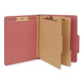 File Folders | Universal UNV10408 2 Dividers 6 Fasteners Heavy-Duty Pressboard Cover Letter Size Six-Section Classification Folders - Brick Red (20/Box) image number 1