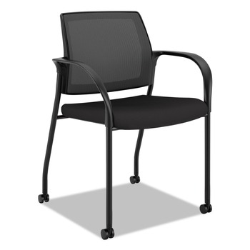 HON HIGS6.F.H.IM.CU10.T Ignition 2.0 Four-Way Stretch 18 in. Seat Height Mesh Back Mobile Stacking Chair - Black