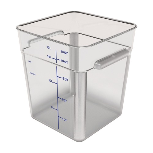 Food Trays, Containers, and Lids | Carlisle 1195507 Squares 18-Quart Polycarbonate Food Storage Container - Clear image number 0