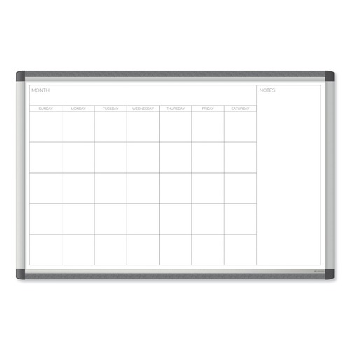 White Boards | U Brands 2901U00-01 PINIT 35 x 23 Magnetic Dry Erase Undated One Month Calendar - White image number 0