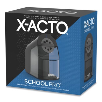 X-ACTO 1670X Model 1670 School Pro AC-Powered 4 in. x 7.5 in. x 7.5 in. Classroom Electric Pencil Sharpener - Black/Gray/Smoke