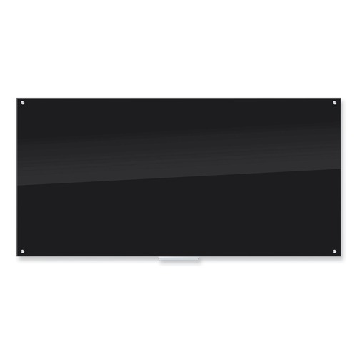 White Boards | U Brands 3015U00-01 96 x 47 Glass Dry Erase Board - Black Surface image number 0