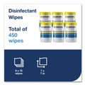 Hand Wipes | Tork 192804 7 x 7 1-Ply Disinfectant Wipes - White/Lemon (6/Carton) image number 2