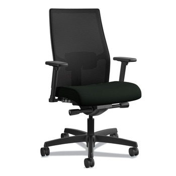 HON HIWMMKDY2AHIMUR10BLSBT Ignition 2.0 Adjustable Lumbar Support 4-Way Stretch Mid-Back Mesh Task Chair - Black Seat/Back, Black Base