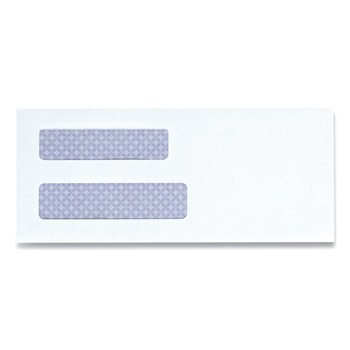 Universal UNV35218 3.63 in. x 8.63 in. Square Flap Self-Adhesive Closure #8 5/8 Double Window Business Envelope - White (500/Box)