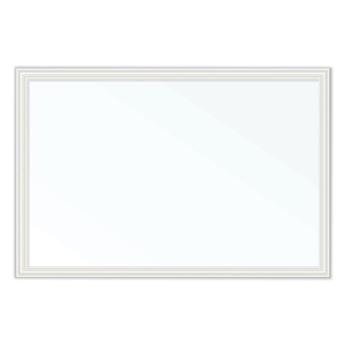 White Boards | U Brands 2071U00-01 30 x 20 Magnetic Dry Erase Board with Decor Frame - White Surface/White Wood Frame image number 0