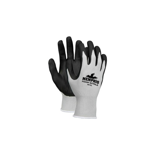 Disposable Gloves | MCR Safety 9673XL Economy Foam Nitrile Gloves - X-Large Gray/Black (1-Dozen) image number 0