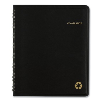 AT-A-GLANCE 70120G05 8.75 in. x 7 in. 12-Month (Jan to Dec) 2025 Recycled Monthly Planner with Perforated Memo Section - Black Cover