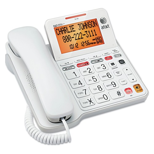 Office Phones & Accessories | AT&T CL4940 Digital LCD Corded Speakerphone - White image number 0