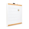 White Boards | U Brands 437U00-01 PINIT 20 x 16 One-Month Magnetic Dry Erase Calendar - White Surface/White Plastic Frame image number 1