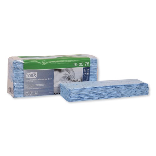 Cleaning Cloths | Tork 192578 1-Ply 15.4 in. x 12.8 in. Unscented Low-Lint Cleaning Cloth - Blue (5/Carton) image number 0