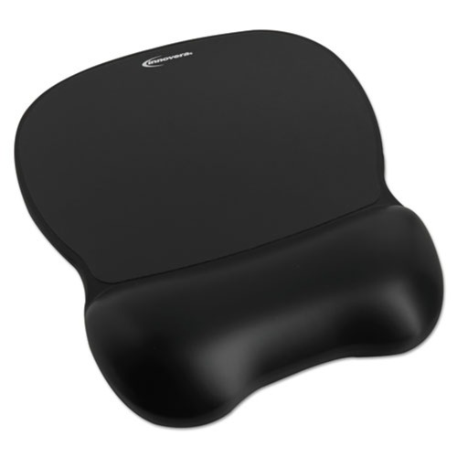 Mouse Pads & Wrist Support | Innovera IVR51450 9.62 in. x 8.25 in. Gel Mouse Pad with Wrist Rest - Black image number 0