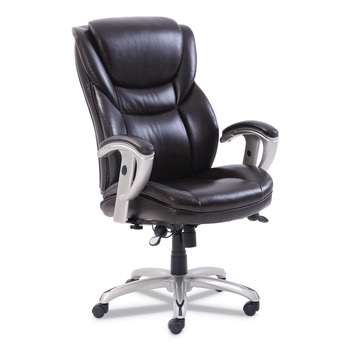 SertaPedic 49710BRW Emerson 300-lb. Capacity Executive Task Chair - Brown/Silver