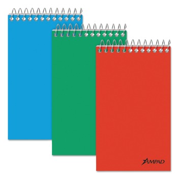 Ampad 45-093 Narrow Ruled Memo Pads With (60) 3 in. x 5 in. Sheets - White Sheet/Assorted Cover Colors (3/Pack)