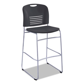 Safco 4295BL VY Series Supports Up to 350 lbs. 30.5 in. Seat Height Sled Base Bistro Chair - Black/Silver Base