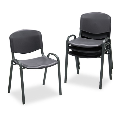 Office Chairs | Safco 4185BL 250 lbs. Capacity Stacking Chairs - Black (4/Carton) image number 0