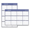 Bulletin Boards | AT-A-GLANCE A1102 24 in. x 36 in. 12-Month (Jan to Dec) 2025 Vertical/Horizontal Erasable Quarterly/Monthly Wall Planner - White/Blue Sheets image number 2