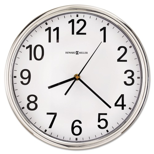 Clocks | Howard Miller 625-561 Hamilton 12 in. Silver Frame Wall Clock image number 0