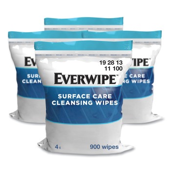 Tork 192813 1-Ply 8 in. x 6 in. Cleaning and Deodorizing Wipes - Citrus - White (4/Carton)