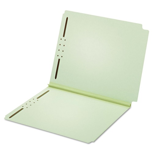 File Folders | Pendaflex 45715 2 in. Expansion 2 Fasteners Letter Size Dual-Tab Pressboard Fastener Folder - Light Green Exterior (25/Box) image number 0