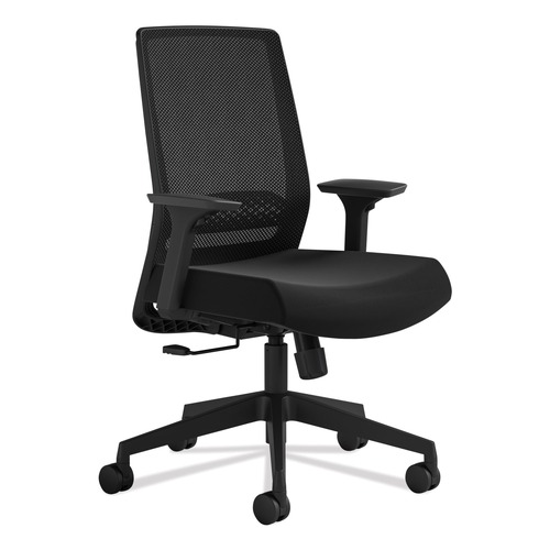 Office Chairs | Safco 6830BMBL Supports Up to 275 lbs. 18 in. to 22 in. Seat Height Medina Basic Task Chair - Black image number 0